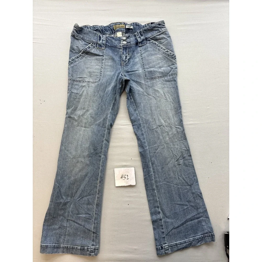 Old Navy Maternity Boot Cut Jeans Womens Size M Light Wash Stretch Blue Denim